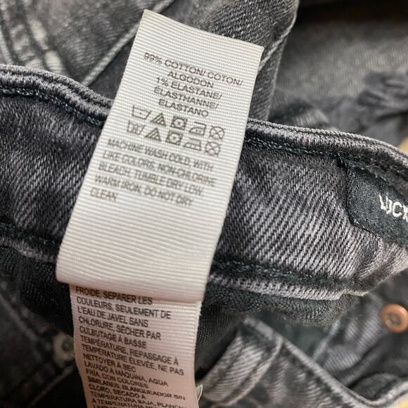 LUCKY JEAN SHORTS 8 29 FADED WASHED BLACK LUCKY PINS DENIM CHEWED FRAYED HEM - Picture 5 of 6